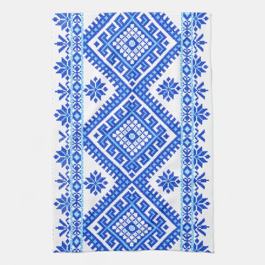 Keukenhanddoek Oekraïnse ondertiteling Blauw (Verticaal)