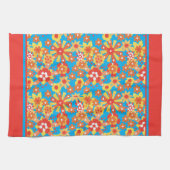 Keukenhanddoek of theedoek, Oranje Ditsy Floral (Horizontaal)