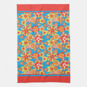 Keukenhanddoek of theedoek, Oranje Ditsy Floral (Verticaal)