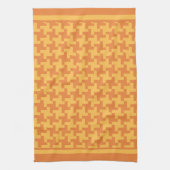 Keukenhanddoek of theedoek, Oranje Dogstooth Check (Verticaal)