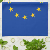 Keukenhanddoek onder EU-vlag (Gevouwen)