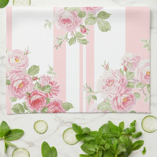 Keukenhanddoek op dag van de zomer Rozen (Gevouwen)