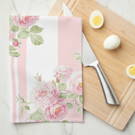 Keukenhanddoek op dag van de zomer Rozen (Quarter Fold)