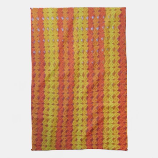 Keukenhanddoek - Oranje afghan (Verticaal)