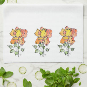 Keukenhanddoek - Oranje Rozen NGA