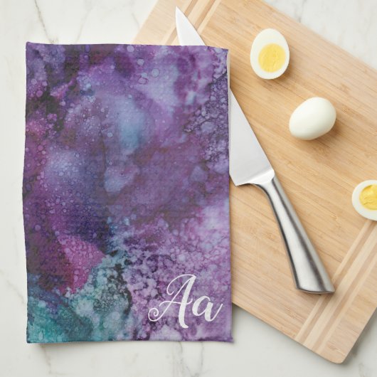 Keukenhanddoek "Paarse-blues zo " (Quarter Fold)