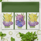 Keukenhanddoek - Paarse riskjes - Waterverf & inkt (Gevouwen)