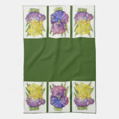 Keukenhanddoek - Paarse riskjes - Waterverf & inkt (Verticaal)