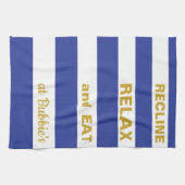 Keukenhanddoek Pascha/Blauw, "EET BIJ... " (Horizontaal)