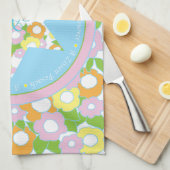 Keukenhanddoek "Pascha Bloemen Pastels" (Quarter Fold)