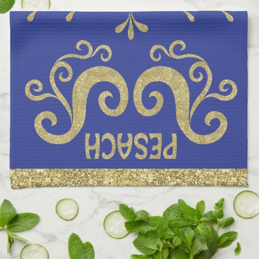 Keukenhanddoek "Passover Pesach Gold" (Gevouwen)