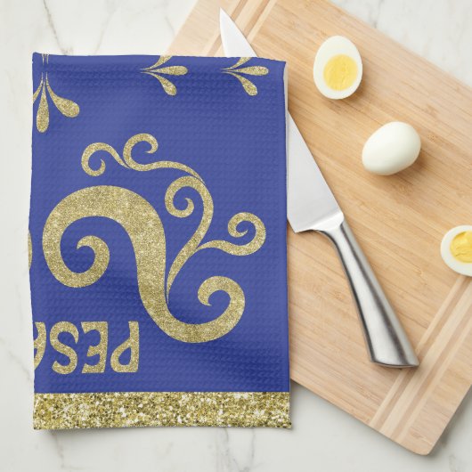 Keukenhanddoek "Passover Pesach Gold" (Quarter Fold)
