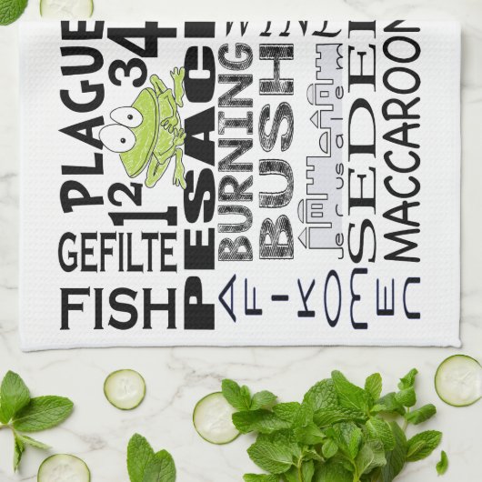 Keukenhanddoek "Passover Words" (Gevouwen)