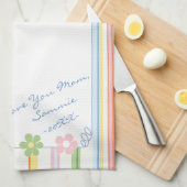 Keukenhanddoek "Pastel Flowers & Stripes" (Quarter Fold)