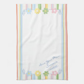 Keukenhanddoek "Pastel Flowers & Stripes" (Verticaal)