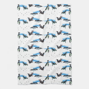 Keukenhanddoek Pinguïn Zwembad Feestje