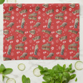 Keukenhanddoek Prairie Dog Party (Rood) (Gevouwen)