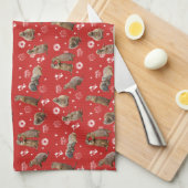 Keukenhanddoek Prairie Dog Party (Rood) (Quarter Fold)