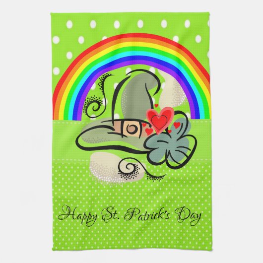 Keukenhanddoek Regenboog St. Patrick's Day (Verticaal)