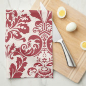 Keukenhanddoek...rode en witte vocht theedoek (Quarter Fold)