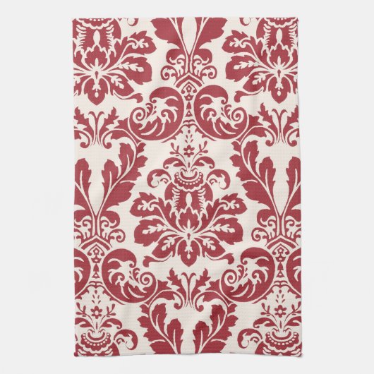 Keukenhanddoek...rode en witte vocht theedoek (Verticaal)