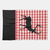 Keukenhanddoek-Rode ruit-Hert Theedoek (Horizontaal)