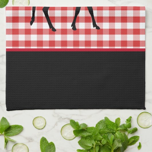 Keukenhanddoek-rode speldenmaker theedoek (Gevouwen)