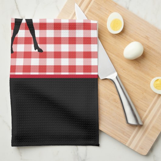 Keukenhanddoek-rode speldenmaker theedoek (Quarter Fold)