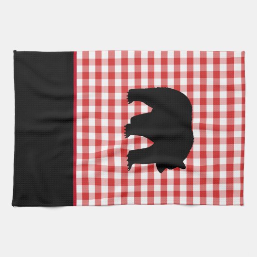 Keukenhanddoek-rood, gepolijst Beer Theedoek (Horizontaal)