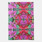 Keukenhanddoek - Rood & Roze Poinsettias (Verticaal)