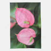 Keukenhanddoek - Roze Anthurium Twins (Verticaal)