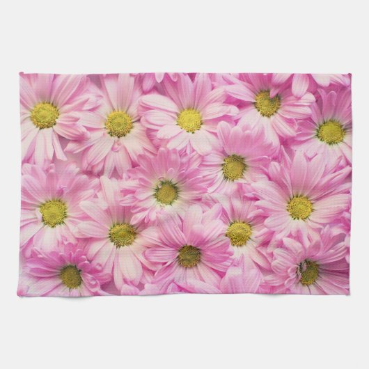 Keukenhanddoek - Roze Gerbera Daisies (Horizontaal)