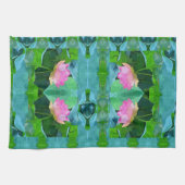 Keukenhanddoek - Roze Lotus Abstract (Horizontaal)