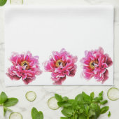 Keukenhanddoek - Roze Pioenen (Gevouwen)