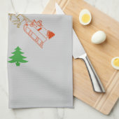 Keukenhanddoek - Santa en Sleigh (Quarter Fold)
