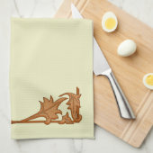 Keukenhanddoek - smeedijzeren bladeren (Quarter Fold)