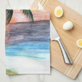 Keukenhanddoek Sunset Palm Tree van kunst (Quarter Fold)