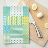 Keukenhanddoek Theedoek: Daffodils, Faux-Patchwork (Quarter Fold)