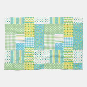 Keukenhanddoek Theedoek: Daffodils, Faux-Patchwork