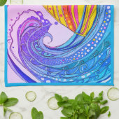 KEUKENHANDDOEK "TROPISCHE ZONSONDERGANG" (Gevouwen)