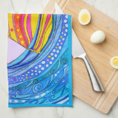 KEUKENHANDDOEK "TROPISCHE ZONSONDERGANG" (Quarter Fold)