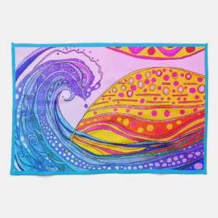 KEUKENHANDDOEK "TROPISCHE ZONSONDERGANG"