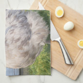 Keukenhanddoek Twee Kippen Boerderijstijl (Quarter Fold)