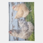 Keukenhanddoek Twee Kippen Boerderijstijl (Verticaal)