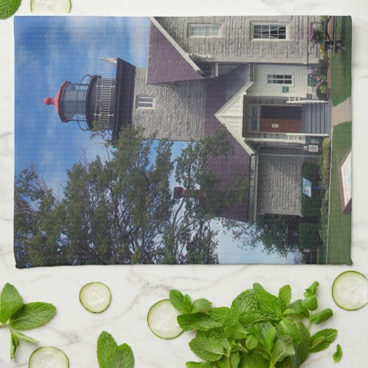 Keukenhanddoek van 30 Mile Point Lighthouse (Gevouwen)