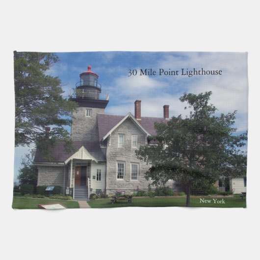 Keukenhanddoek van 30 Mile Point Lighthouse (Horizontaal)