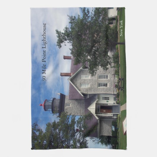 Keukenhanddoek van 30 Mile Point Lighthouse (Verticaal)