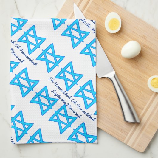 Keukenhanddoek van David "Hanukkah" (Quarter Fold)