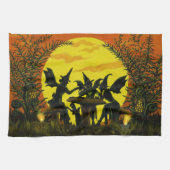 Keukenhanddoek van de heksenfee van Halloween (Horizontaal)