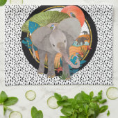 Keukenhanddoek van de SAFARI-olifant (Gevouwen)